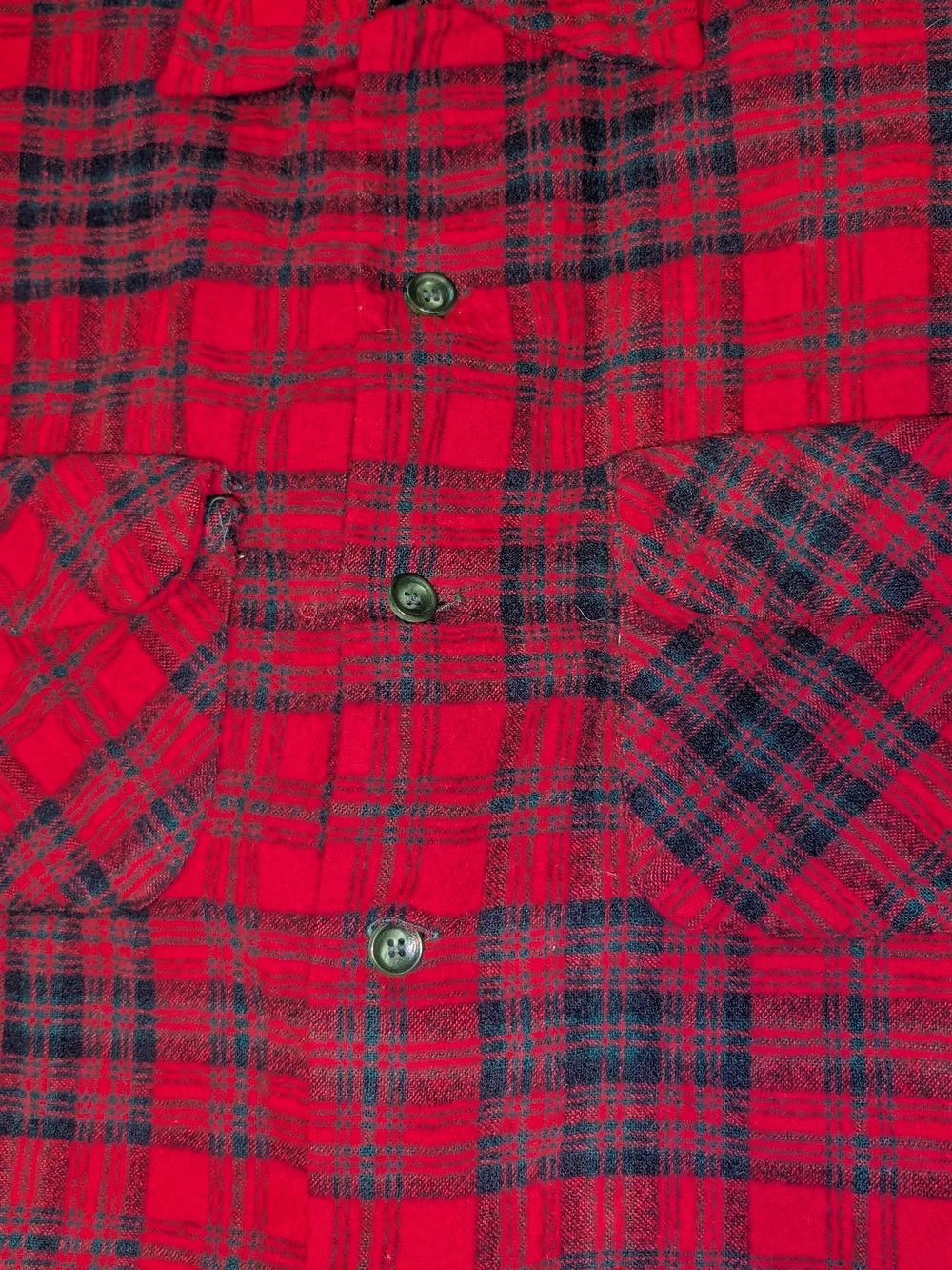 1960's Medium Pendleton Red & Black Plaid Wool Shirt Jacket